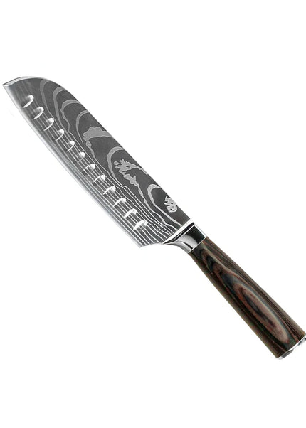 Stampa di qualità Damasco - Coltello Santoku