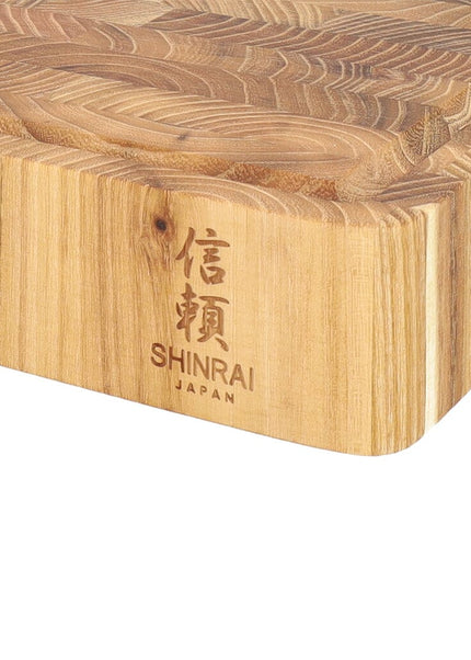 Coltelli Shinrai - Tagliere di lusso in legno di teak - 40 x 30 x 4,5 cm