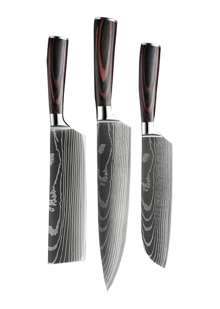KNIFE SET DAMASCUS PRINT 3-PIECE KNIFE SET