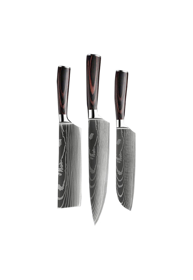 KNIFE SET DAMASCUS PRINT 3-PIECE KNIFE SET