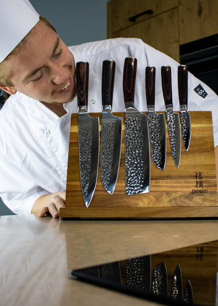 Shinrai Knives - Hammered RVS 6-delige Messenset
