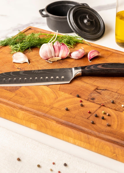 Shinrai Knives - Damascus Print 2-delige Messenset - Santoku + Schilmes