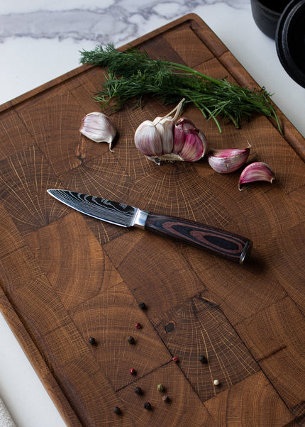 Shinrai Knives - Damascus Print 2-delige Messenset - Santoku + Schilmes