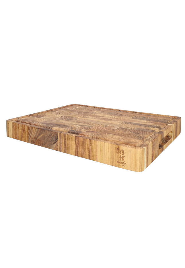 Coltelli Shinrai - Tagliere di lusso in legno di teak - 40 x 30 x 4,5 cm