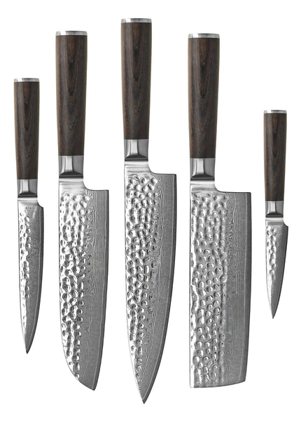 Shinrai Knives - Hammered Damast BR 5-Delige Messenset